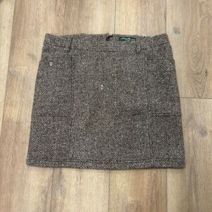VTG! NWT 🌟EDDIE BAUER🌟 WOOL TWEED MINI SKIRT BROWN SZ 10